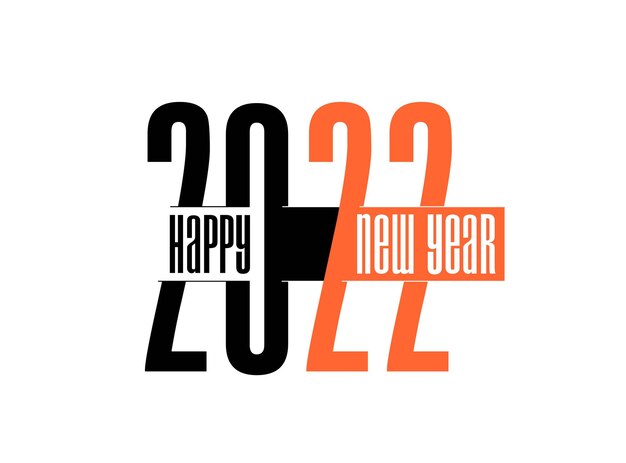 Happy New Year 2022 Text Typography Design Patter, Vector illustration.