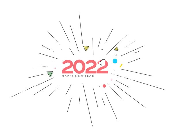 Happy New Year 2022 Text Typography Design Patter, Vector illustration.