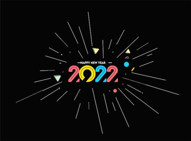 Happy New Year 2022 Text Typography Design Patter, Vector illustration.