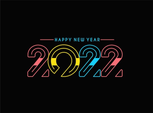 Happy New Year 2022 Text Typography Design Patter, Vector illustration.