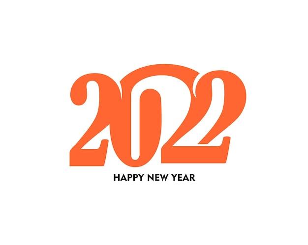 Happy New Year 2022 Text Typography Design Patter, Vector illustration.