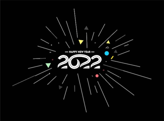 Happy New Year 2022 Text Typography Design Patter, Vector illustration.