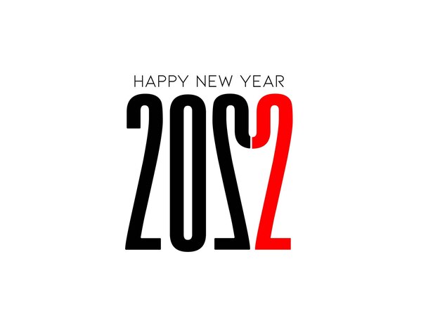 Happy New Year 2022 Text Typography Design Patter, Vector illustration.