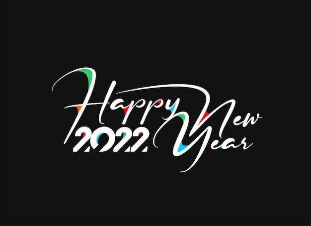 Happy New Year 2022 Text Typography Design Patter, Vector illustration.