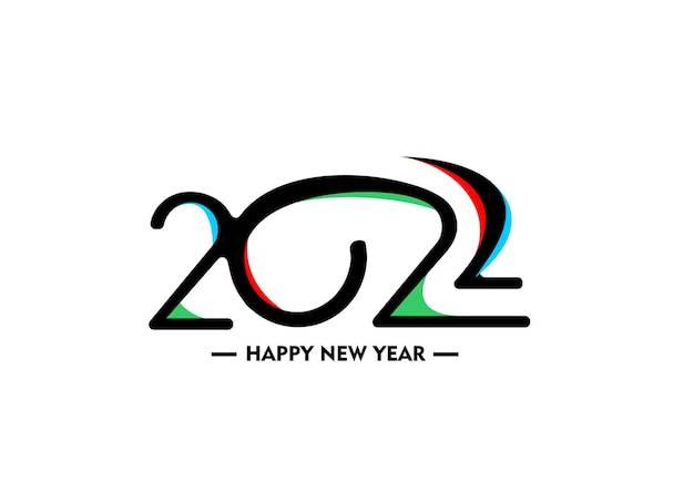 Happy New Year 2022 Text Typography Design Patter, Vector illustration.