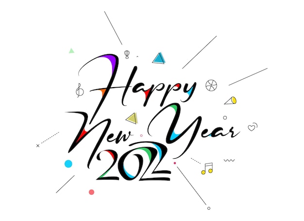 Happy New Year 2022 Text Typography Design Patter, Vector illustration.