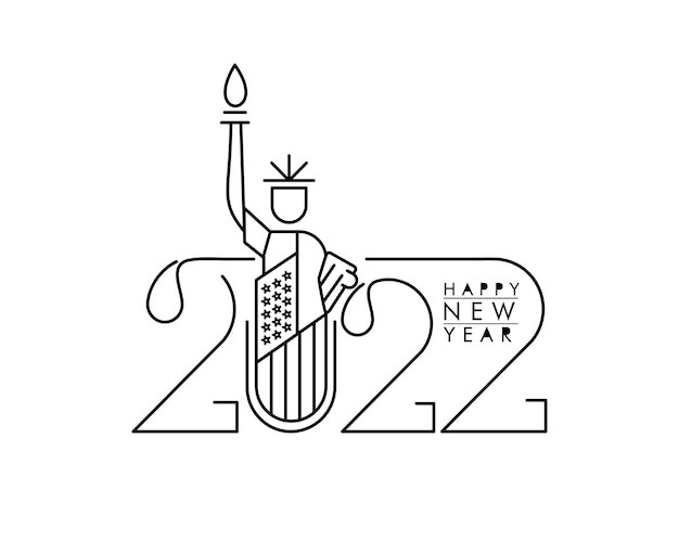 Happy New Year 2022 Text Typography Design Patter, Vector illustration.