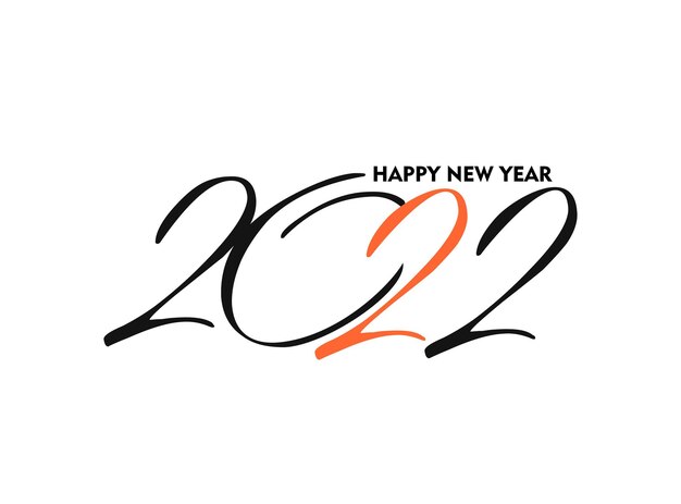 Happy New Year 2022 Text Typography Design Patter, Vector illustration.