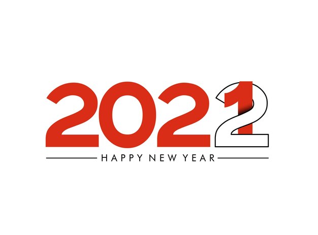 Happy New Year 2022 Text Typography Design Patter, Vector illustration.