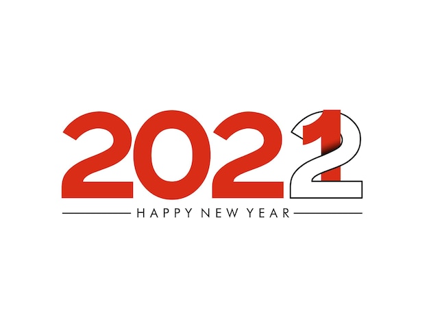 Happy New Year 2022 Text Typography Design Patter, Vector illustration.