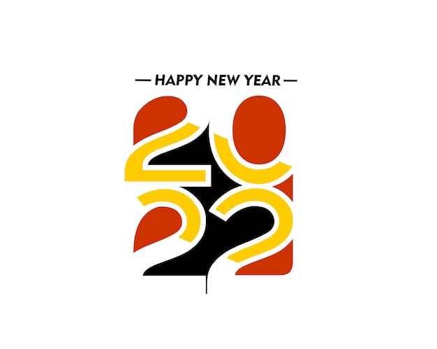 Free Vector happy new year 2022 text typography design patter, vector illustration.