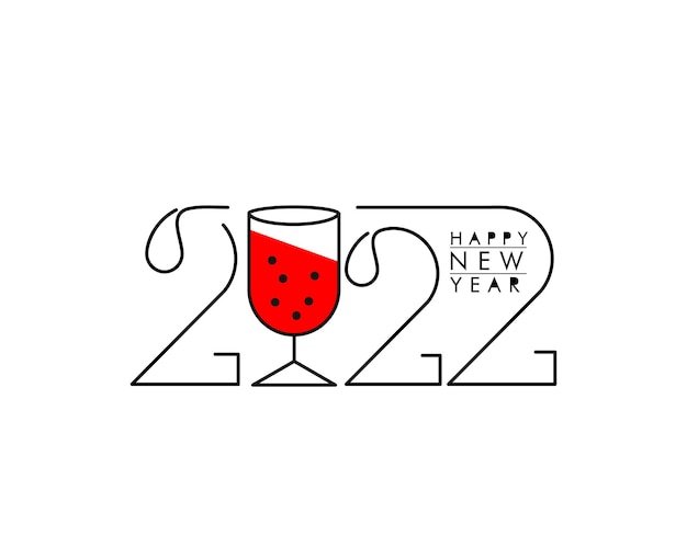 Happy New Year 2022 Text Typography Design Patter, Vector illustration.