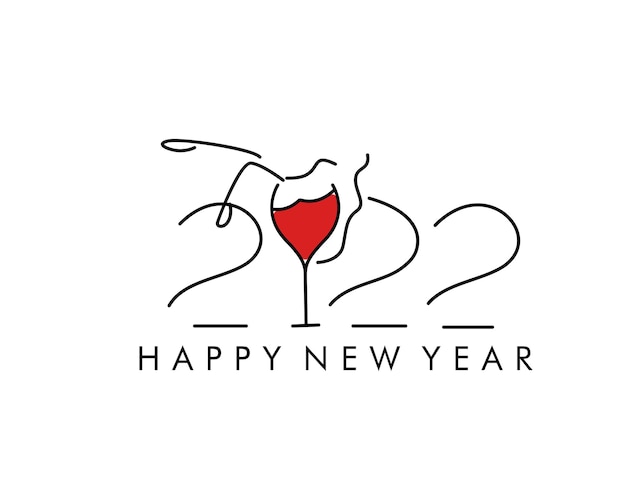 Happy New Year 2022 Text Typography Design Patter, Vector illustration.