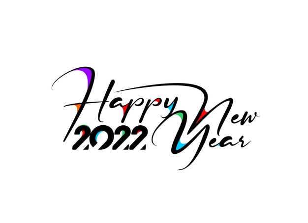 Happy New Year 2022 Text Typography Design Patter, Vector illustration.