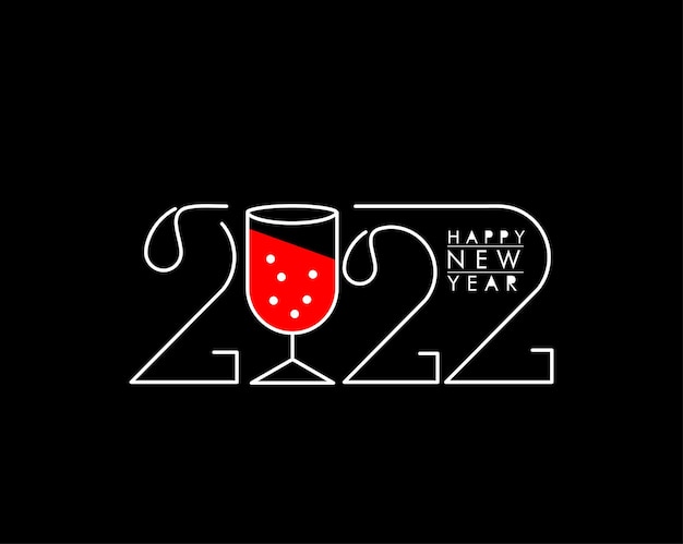 Happy New Year 2022 Text Typography Design Patter, Vector illustration.