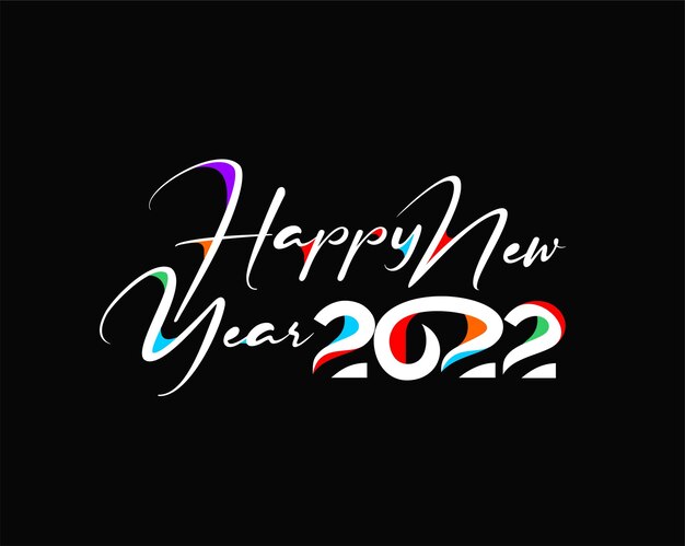 Happy New Year 2022 Text Typography Design Patter, Vector illustration.