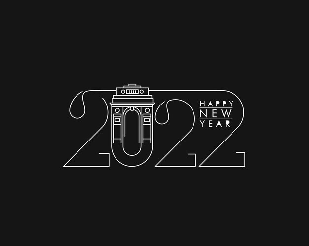 Happy New Year 2022 Text Typography Design Patter, Vector illustration.