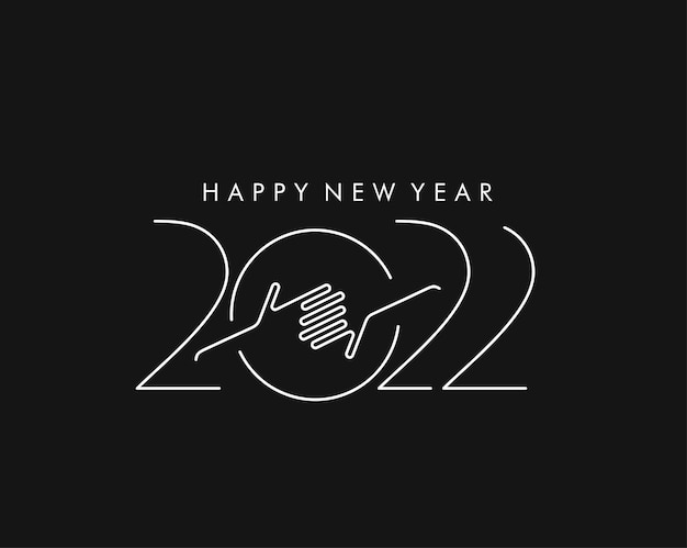 Happy New Year 2022 Text Typography Design Patter, Vector illustration.