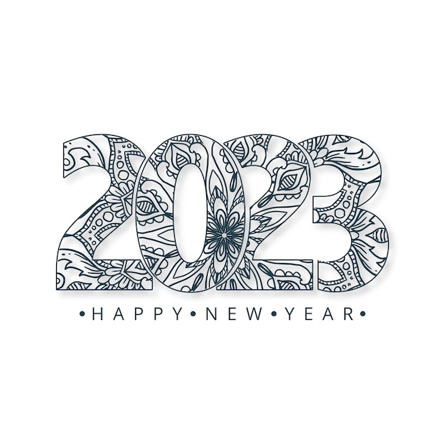 Happy new year 2023 card holiday with white background