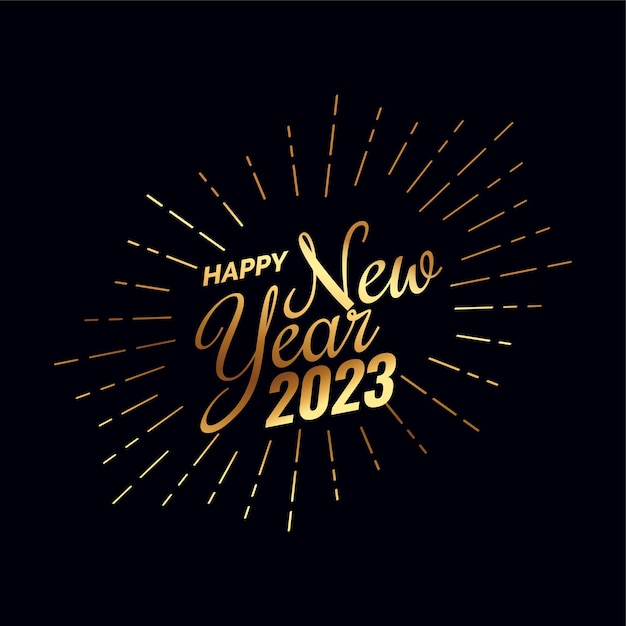 Free Vector happy new year 2023 golden party flyer