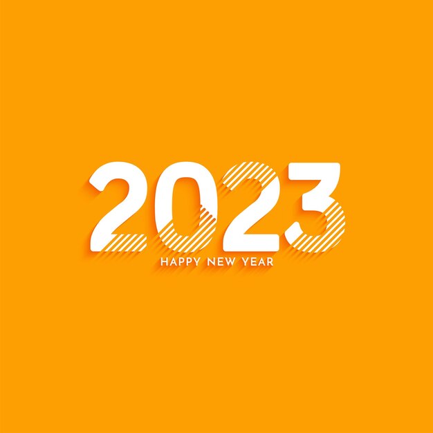 Happy New year 2023 modern bright yellow background