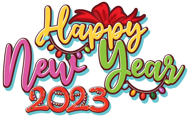 Free Vector happy new year 2023 text for banner or poster design