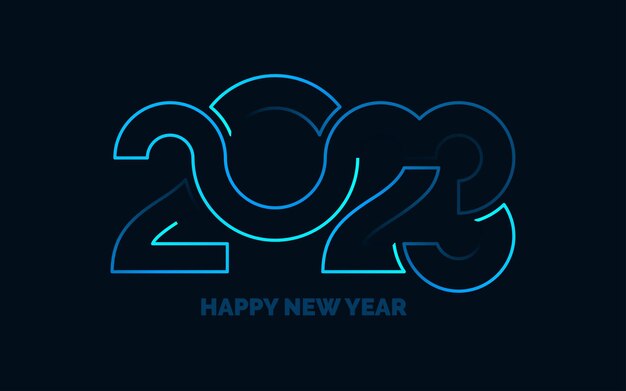 Happy New Year 2023 text design for Brochure design template card banner Vector illustration