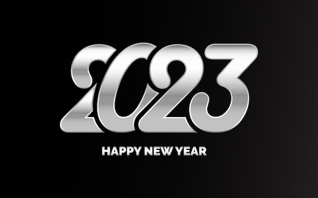 Free vector happy new year 2023 text design for brochure design template card banner vector illustration