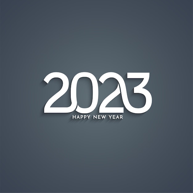 Happy new year 2023 text design simple minimal background