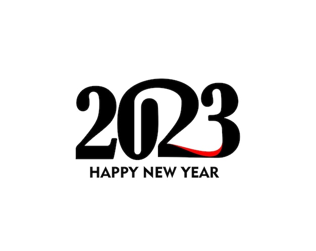 Happy New Year 2023 Text Typography Design Patter Vector illustration