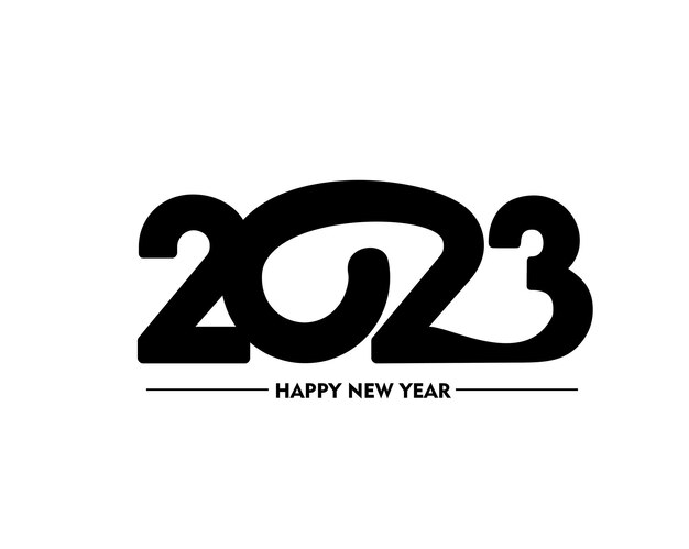 Happy New Year 2023 Text Typography Design Patter Vector illustration