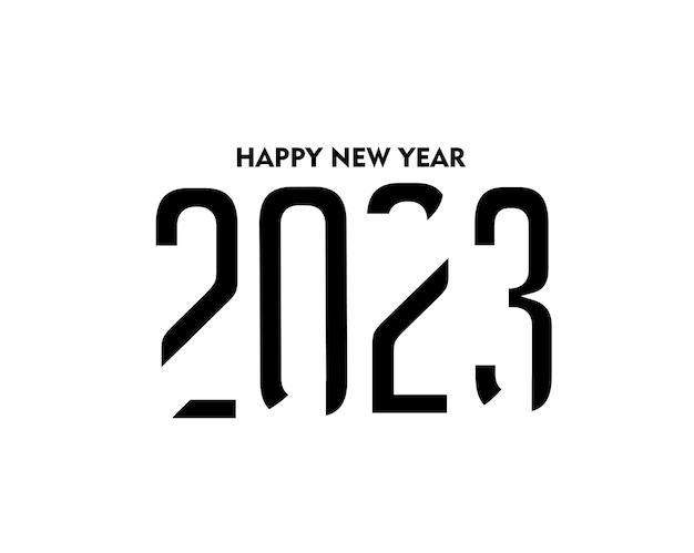 Happy New Year 2023 Text Typography Design Patter Vector illustration