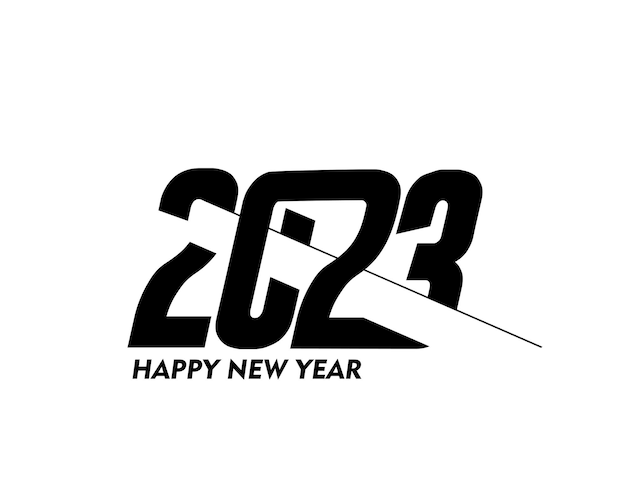 Happy New Year 2023 Text Typography Design Patter Vector illustration