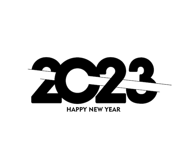 Happy New Year 2023 Text Typography Design Patter Vector illustration