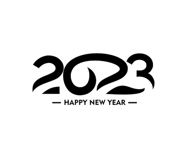 Happy New Year 2023 Text Typography Design Patter Vector illustration