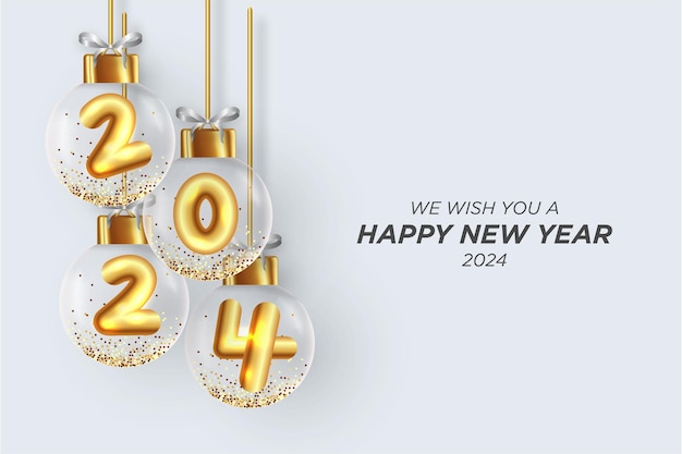 Free Vector happy new year 2024 background