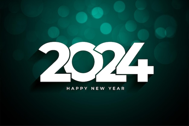 happy new year 2024 bokeh background in modern style vector