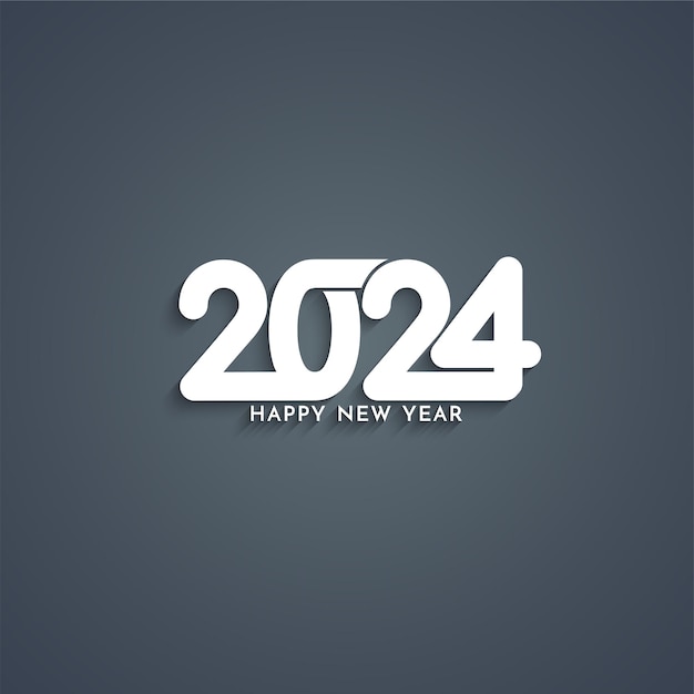 Happy new year 2024 creative text design on dark background vector