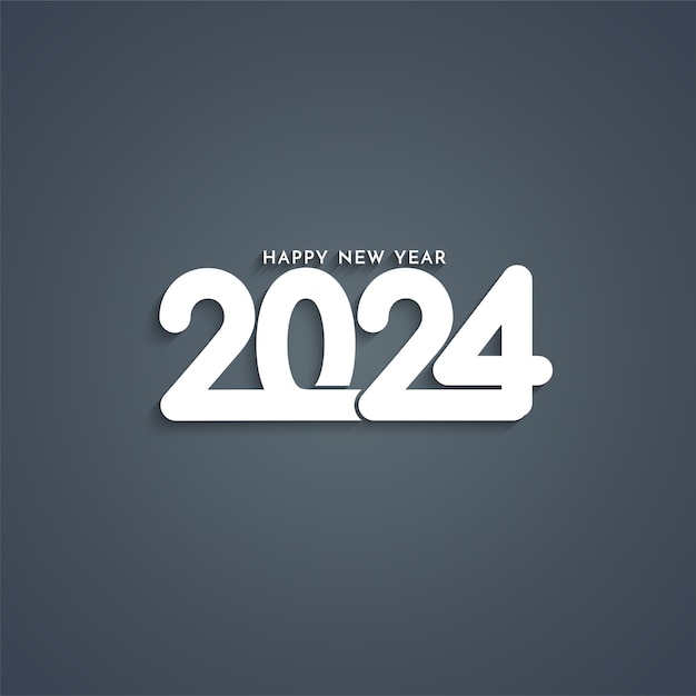 Free Vector happy new year 2024 creative text design on dark background vector