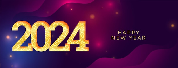 Free Vector happy new year 2024 event wallpaper with sparkling effect vector