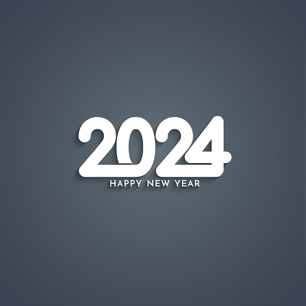 Free Vector happy new year 2024 modern text design on dark background