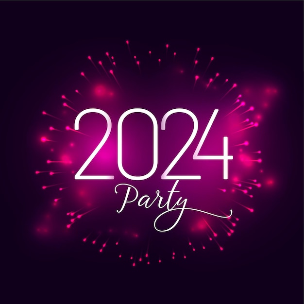 Free Vector happy new year 2024 party background with firework decoration vector