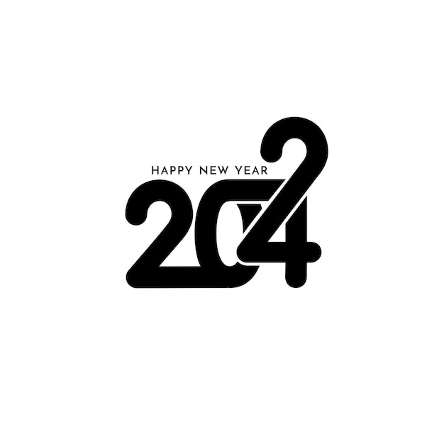 Happy new year 2024 stylish text design on white background vector