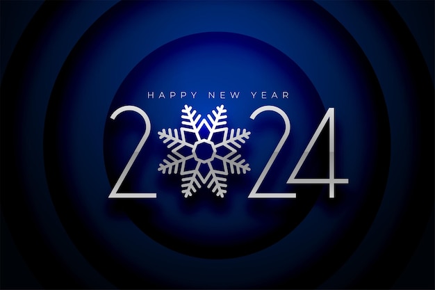 Free Vector happy new year 2024 winter festival background with snowflake design vector