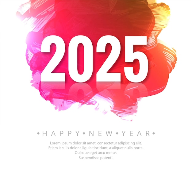 Free Vector happy new year 2025 invitation card design