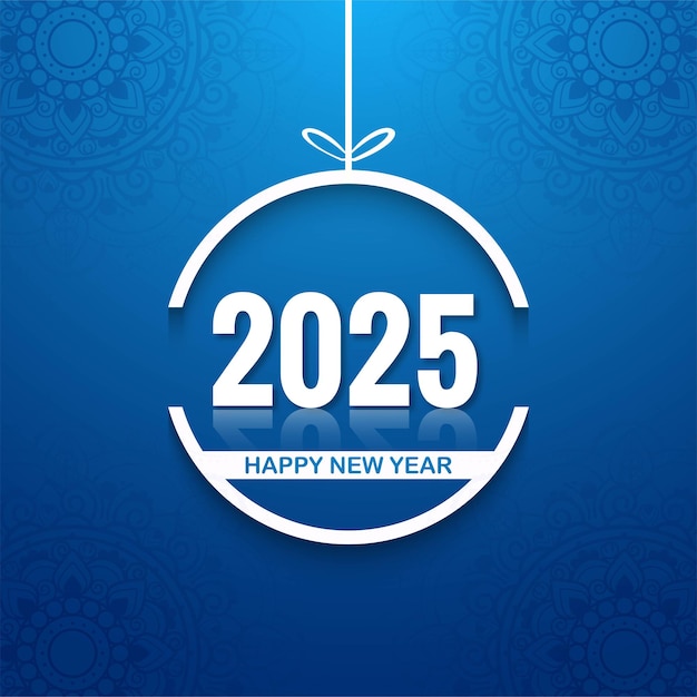 Free Vector happy new year 2025 text celebration card background