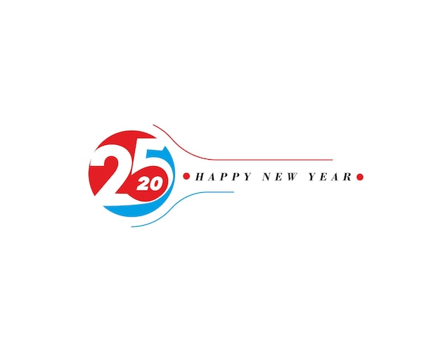 Free Vector happy new year 2025 text typography design element flyer banner design