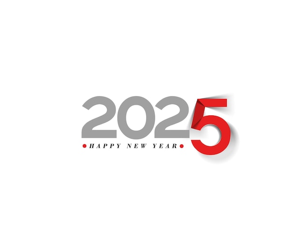 Happy New Year 2025 Text Typography Design Element flyer banner design