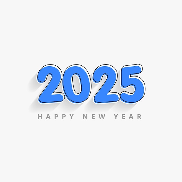 Free Vector happy new year 2025 text typography design for element flyer banner design