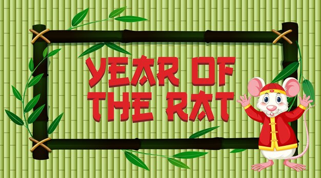 Happy new year background design with rat